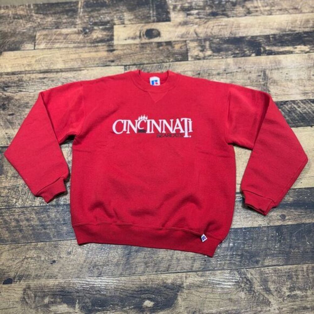 Russell Athletic Cincinnati‎ Bearcats Vintage College Sweatshirt Youth XL Red